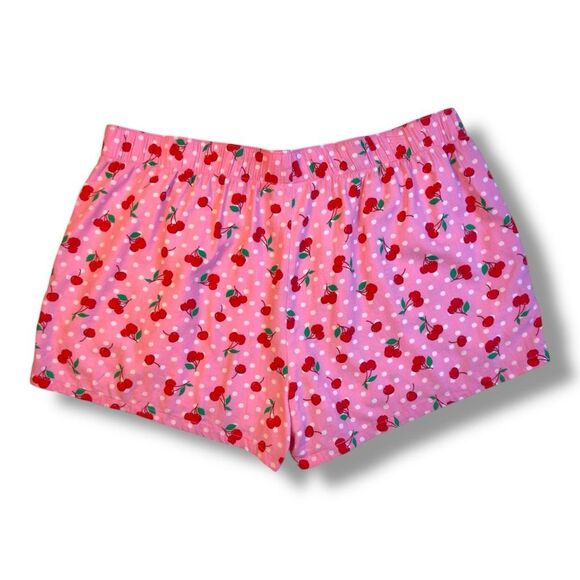❌❌NOT FOR SALE Joy Spun Cherry Print Flannel Pajama Shorts Sz L - Picture 6 of 11